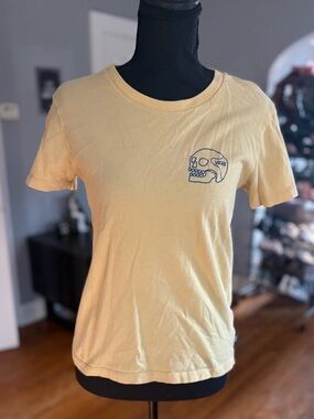 XS/S Vans Women’s Yellow and Blue Skull Graphic Tee